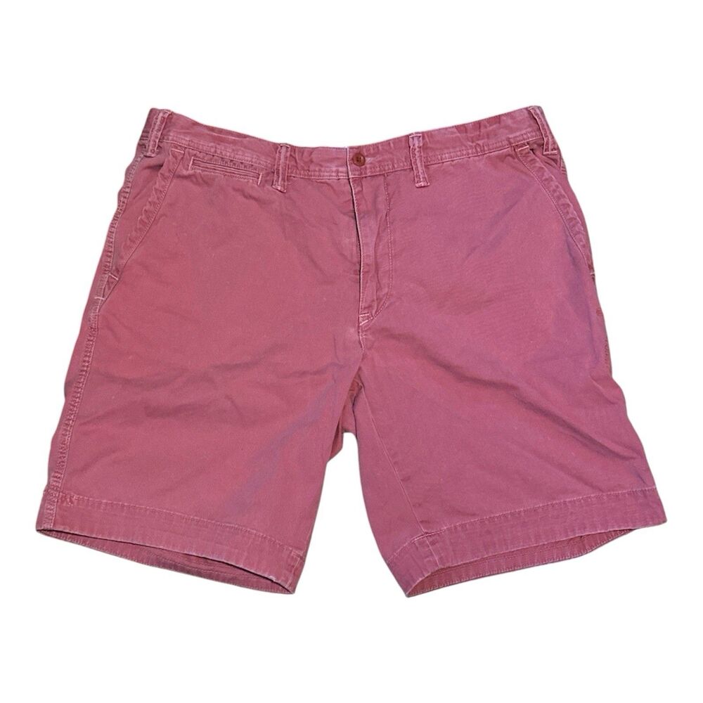 Polo Ralph Lauren Mens Chino Shorts Size 36 Pink Drawstring Cotton Twill Vintage